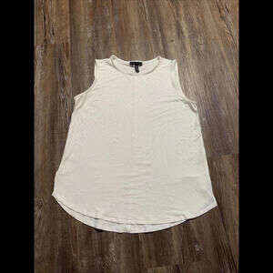 Eileen Fisher White Basic Quiet Luxury Designer Oversized Stretchy Tank XXS